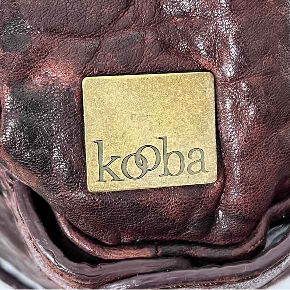 Kooba Ana Burgundy Glazed Pebble Leather Handbag - Picture 7 of 12